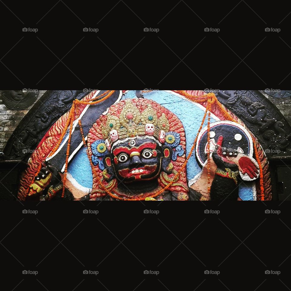 Kaal bhairab.
(The goddess of death)
#In basantapur darbar squre
#Nepal.