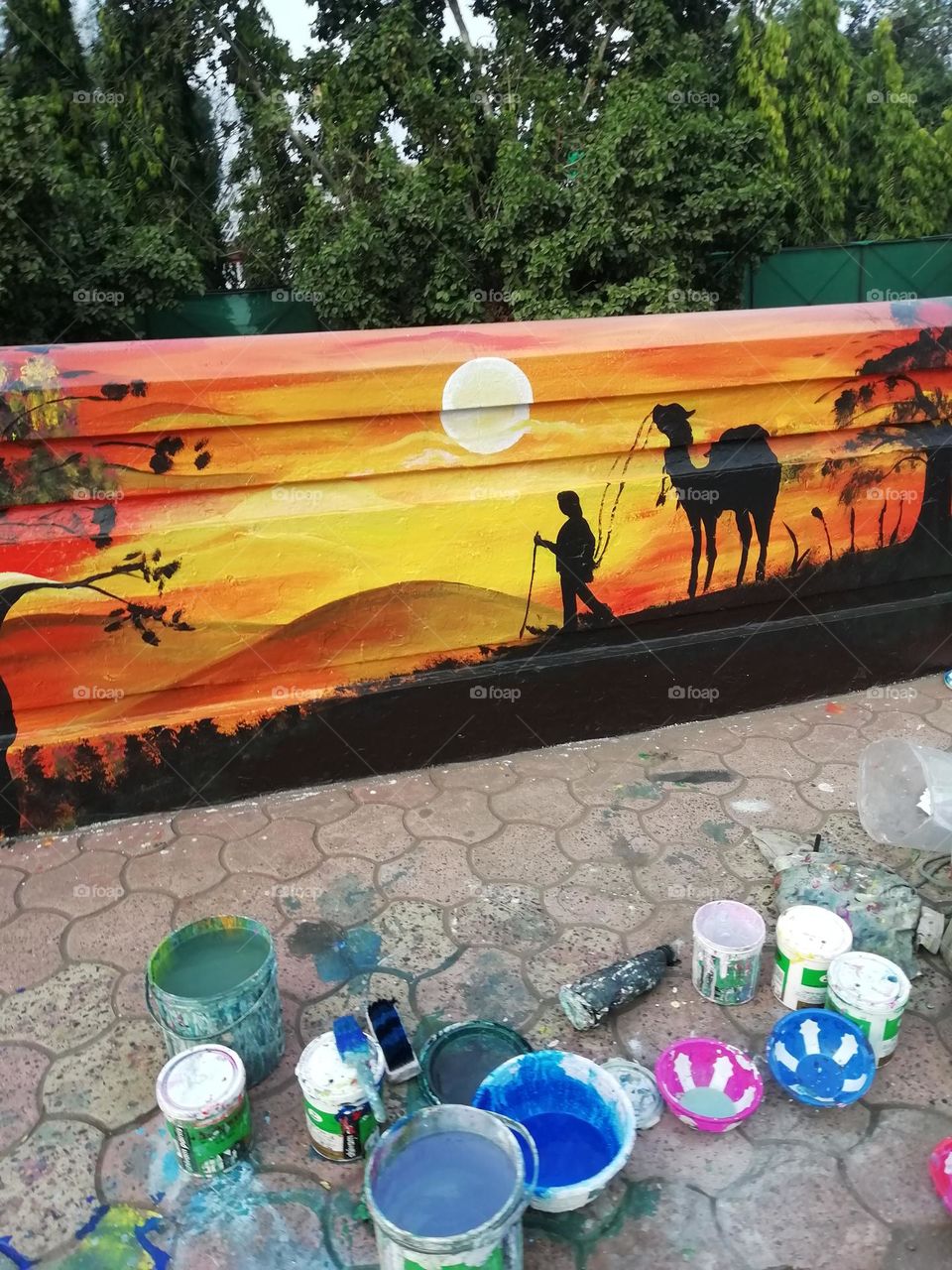 Graffiti | Wall Art | Beautiful Street Wall Painting | Sunset Painting | Colorful Painting