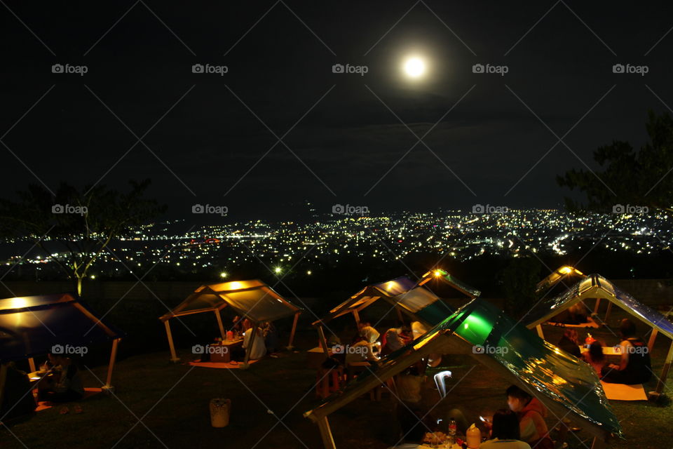 Panorama in the night at Palu City, Central Sulawesi, Indonesoa