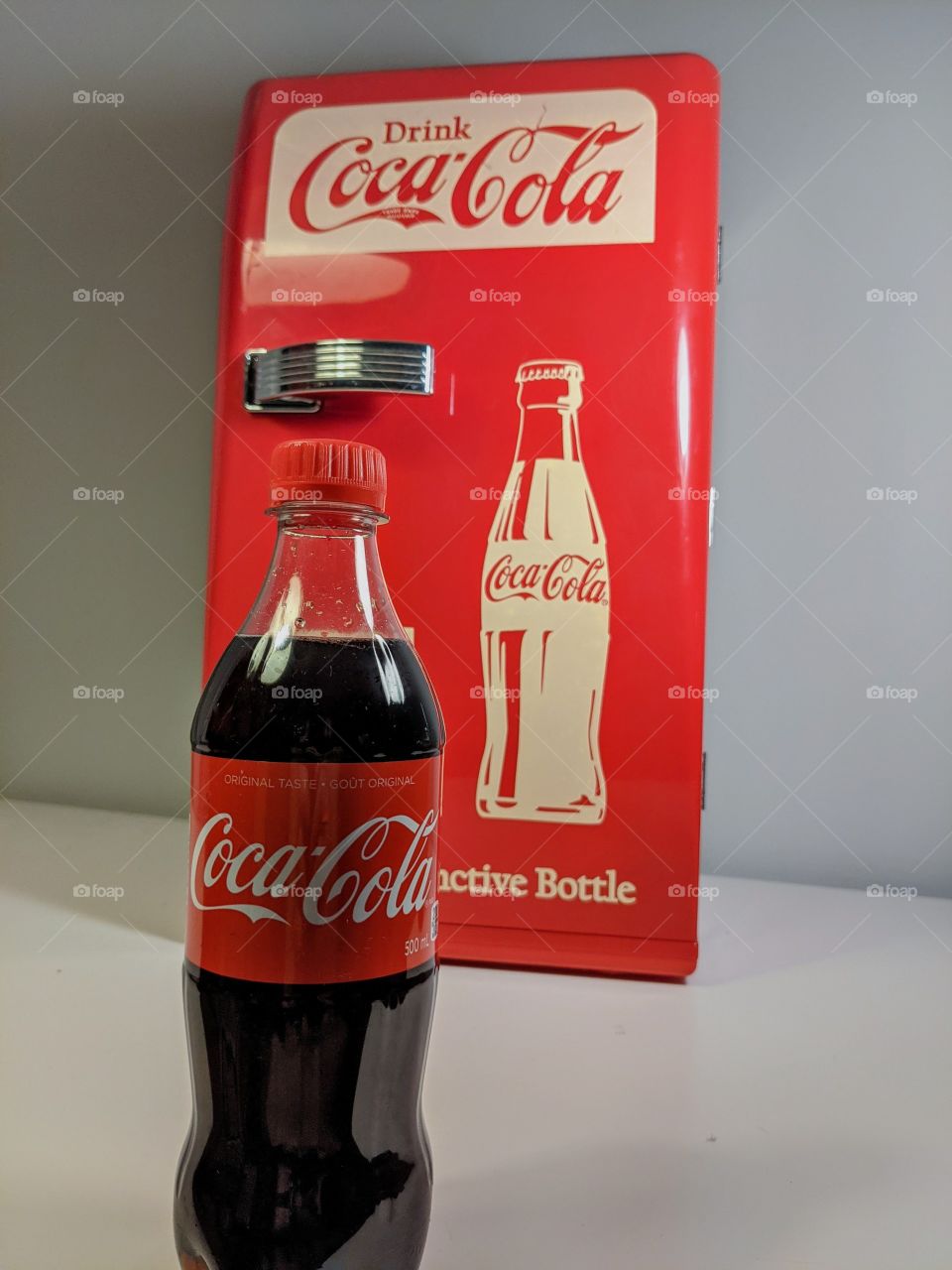 Coca-Cola and Coca-Cola mini fridge