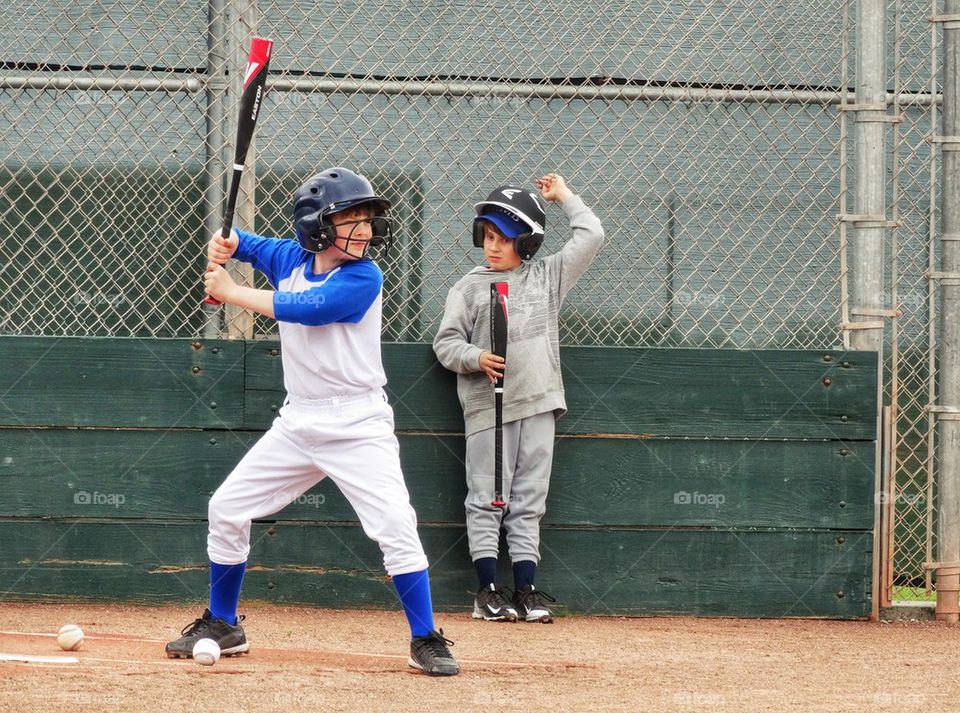 Young Baseball Player At Bat
