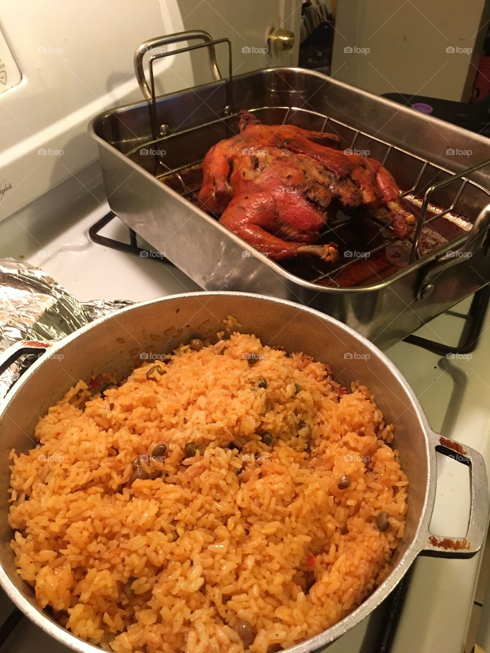 Favorite yellow rice and whole chicken