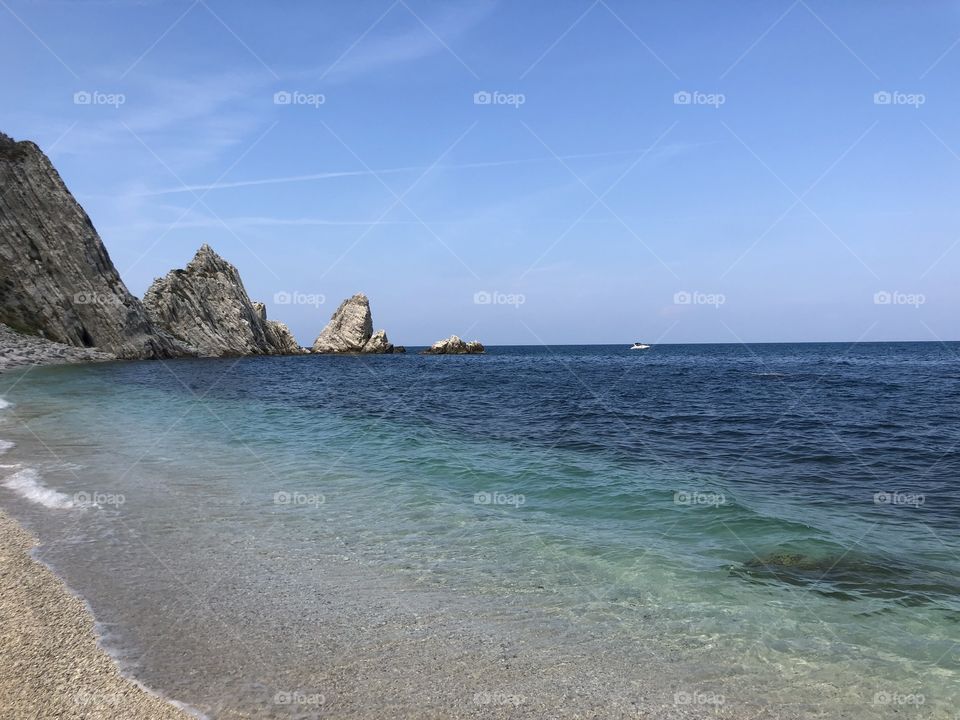 Two sisters beach, Spiaggia delle due sorelle, Numana, Italy