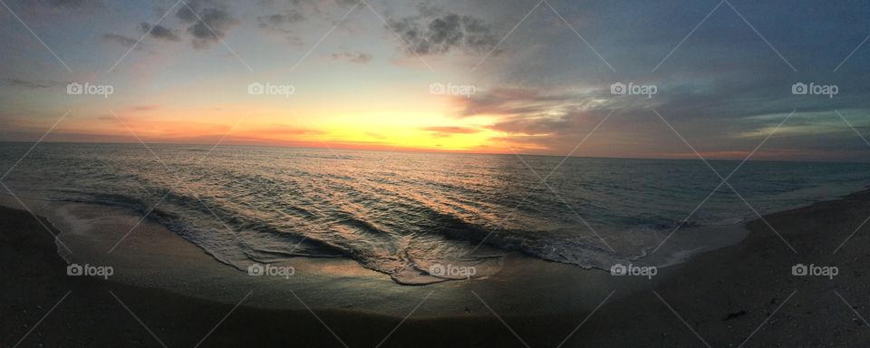 Beautiful sunset Florida waves 