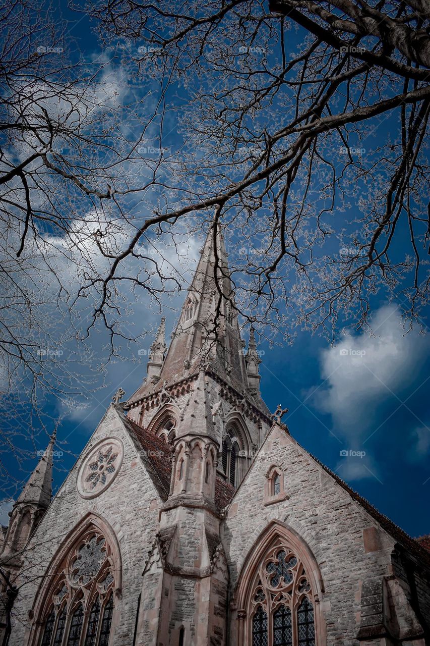 Church spire in Winchester