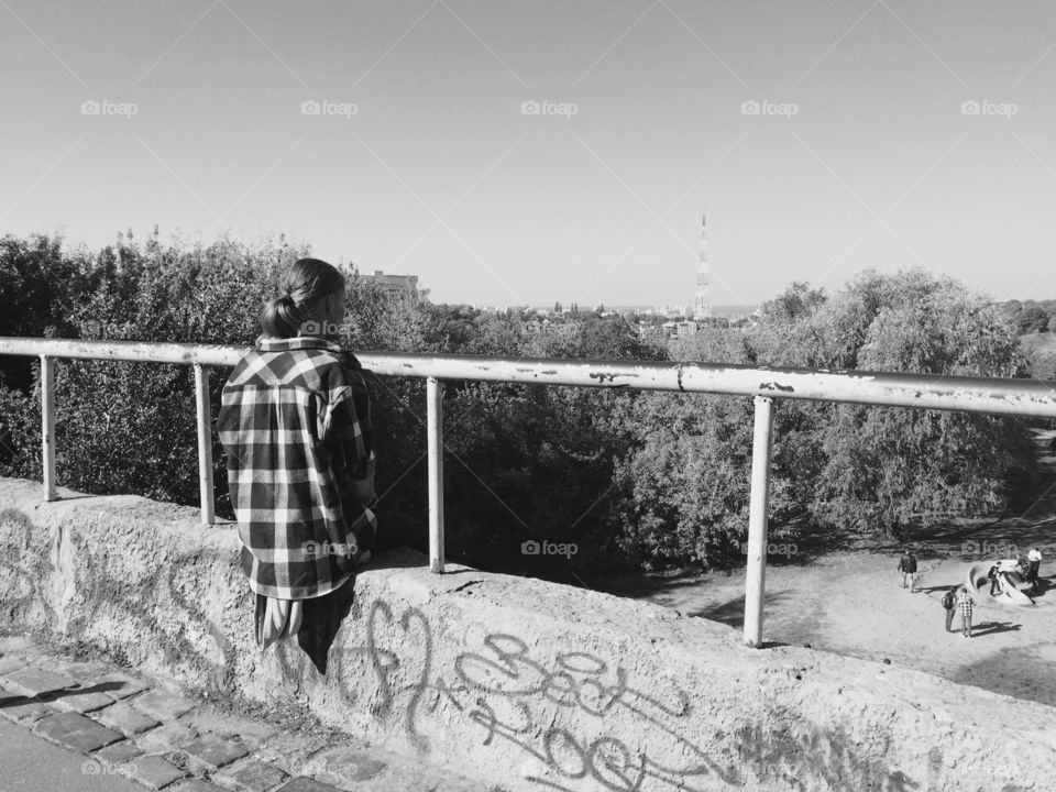 Lonely man at bridge