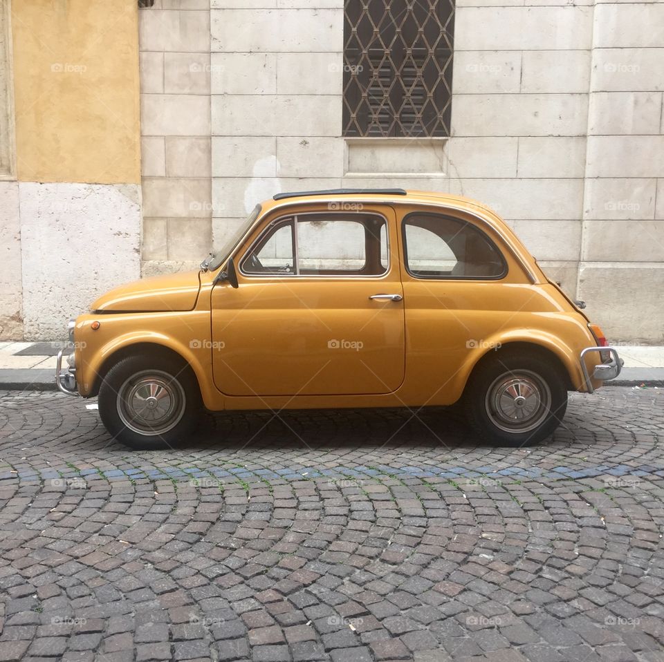 FIAT 500 parked on the street 