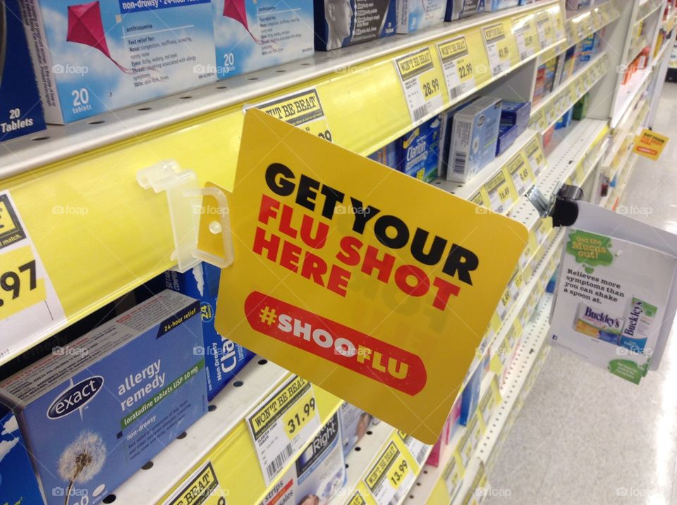 "Get your flu shot" sign