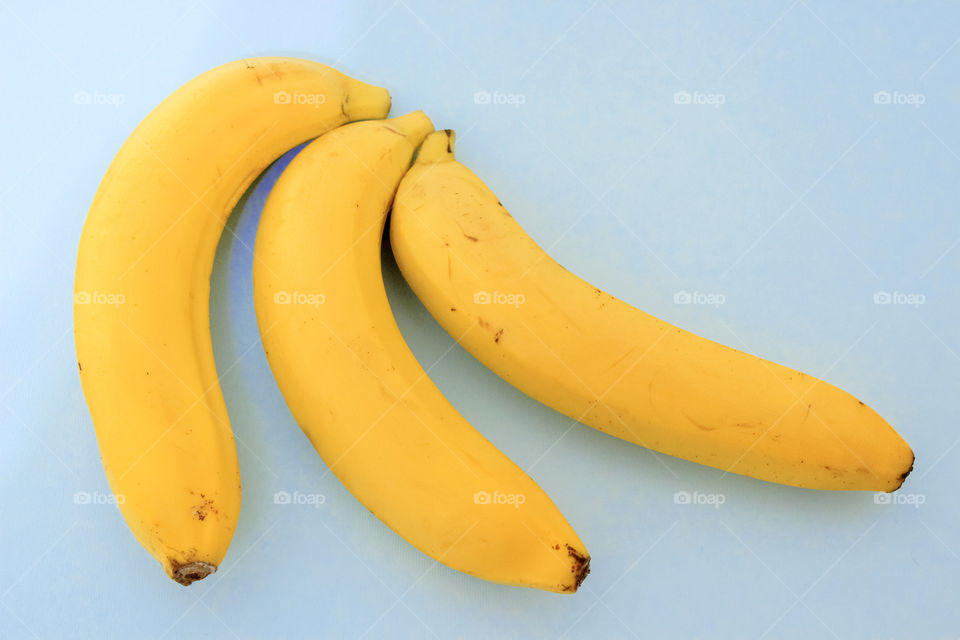 Bananas on blue background