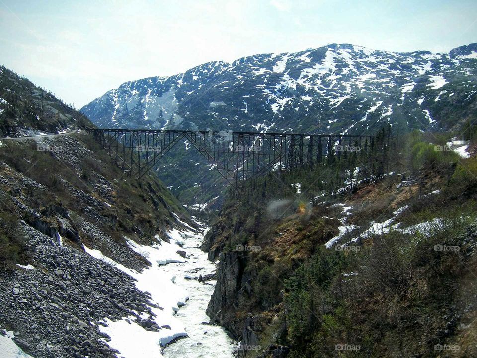 Alaska bridge and landscape
