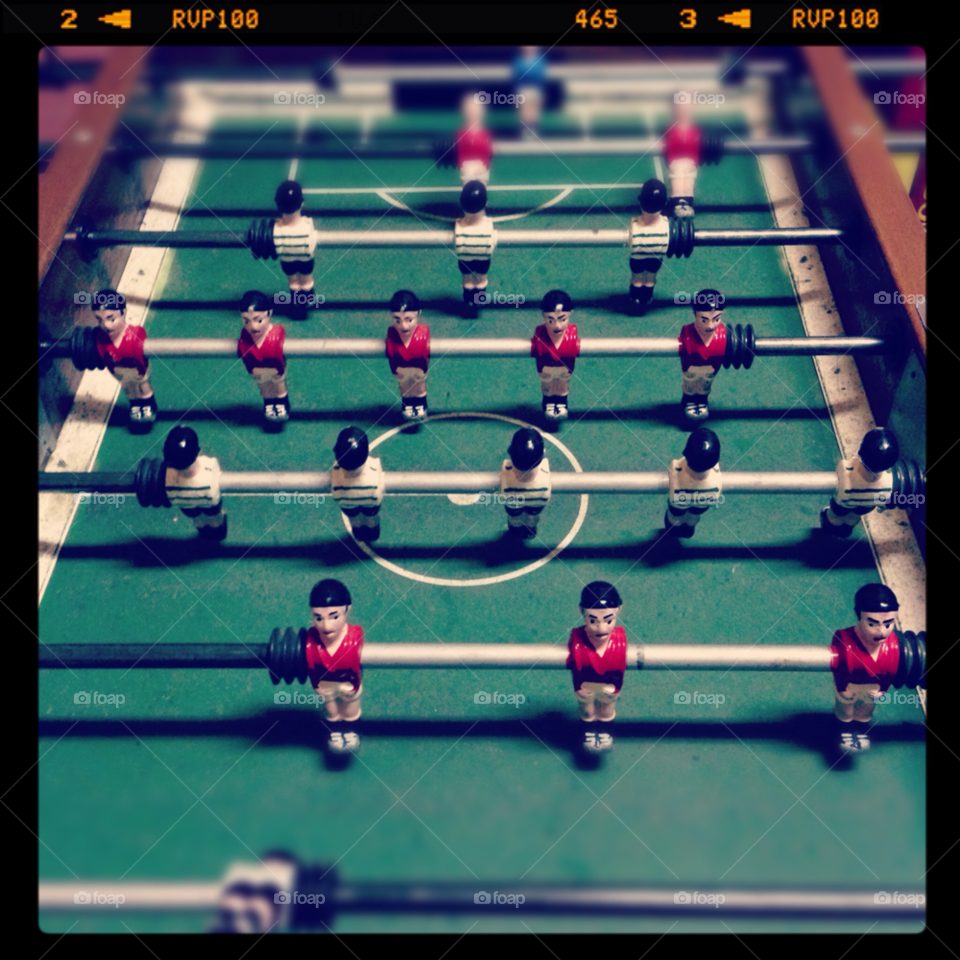 table soccer red vs white foos ball by ponchokid