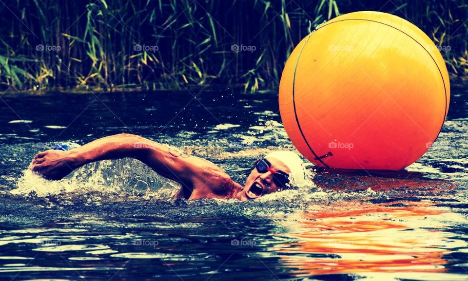 swimmer at contest