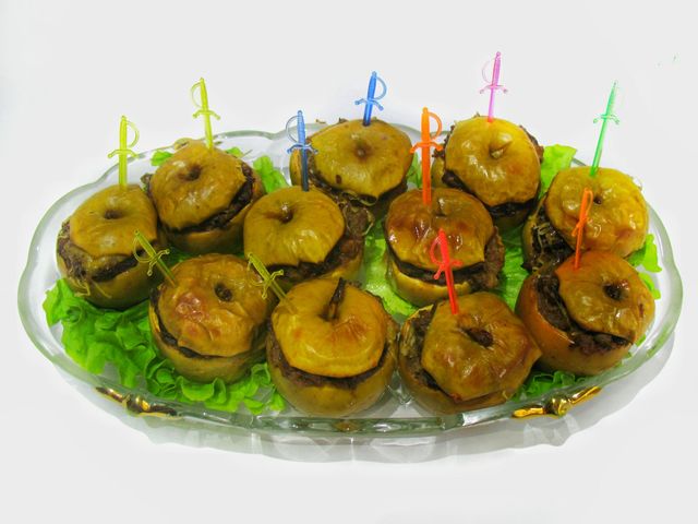 apples stuffed with chicken liver яблоки фаршированые куриной печенью