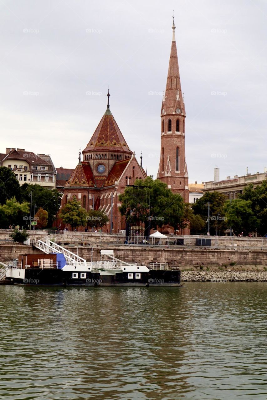 View from Danube river on Budapest 