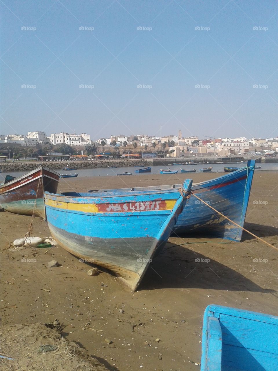 boat - sand - river