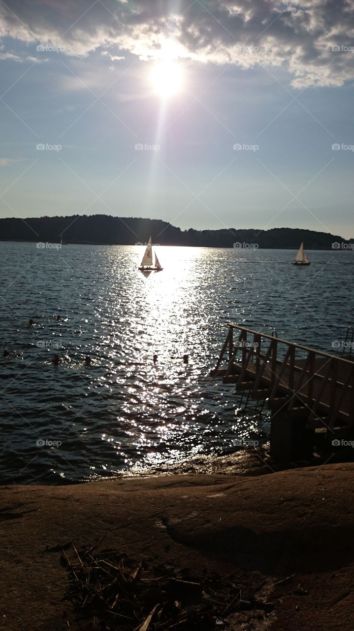 Sailboat on sea