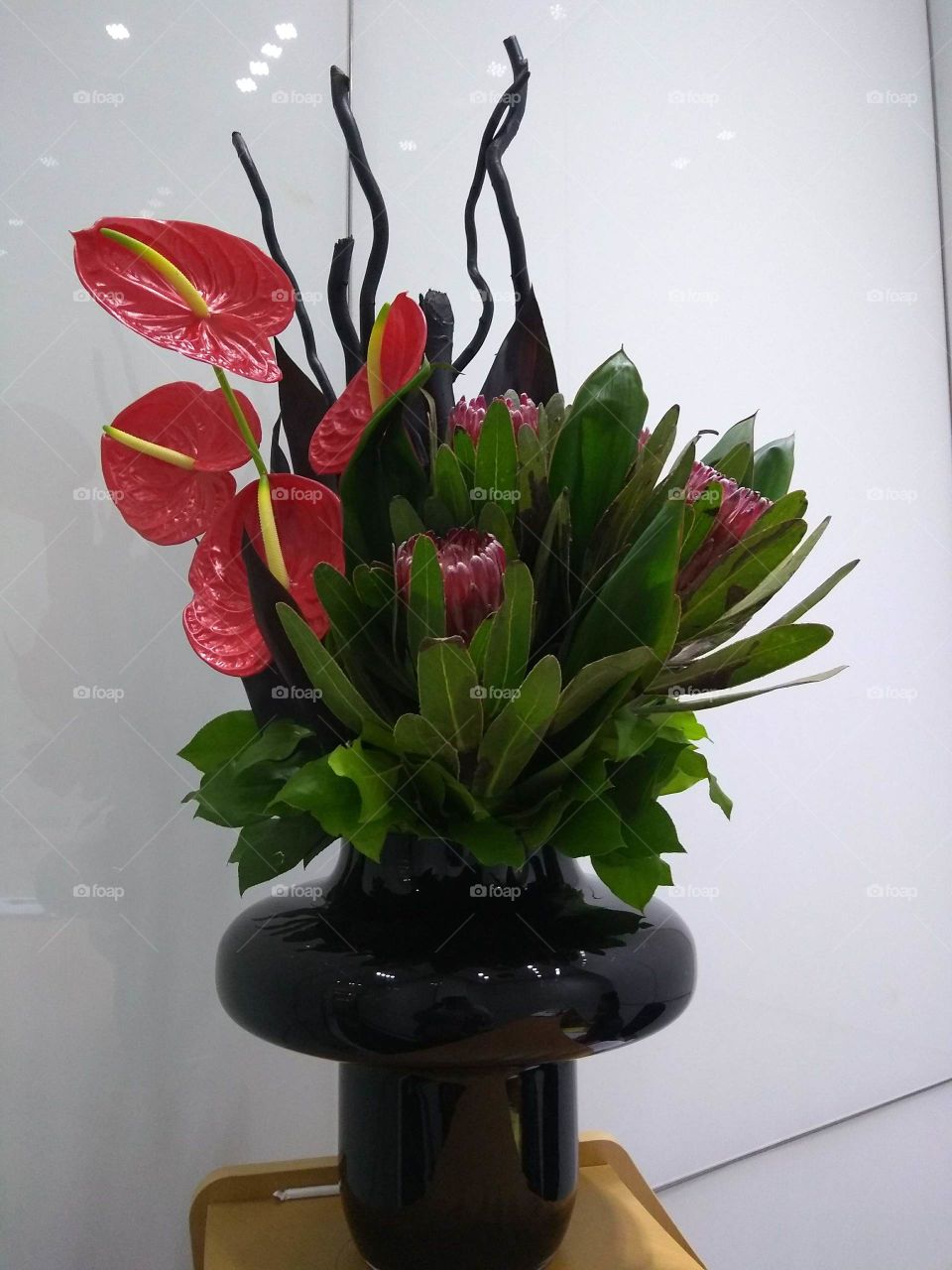 Bright Red Flowers in a Vase