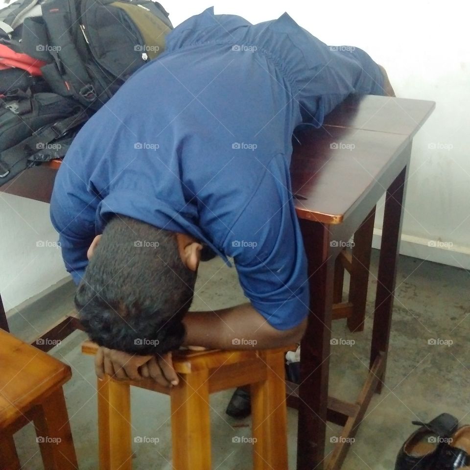 sleeping in the class room