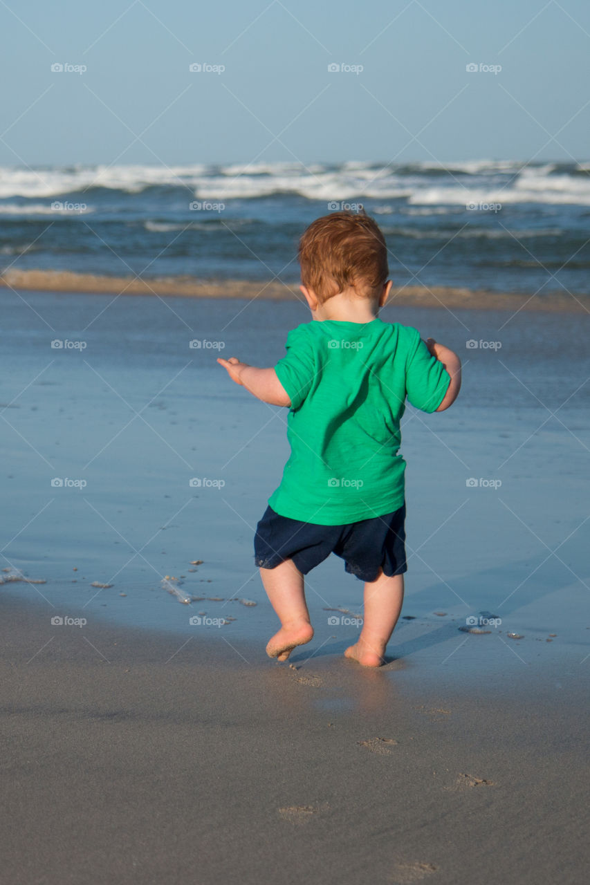 Toddler at the shore