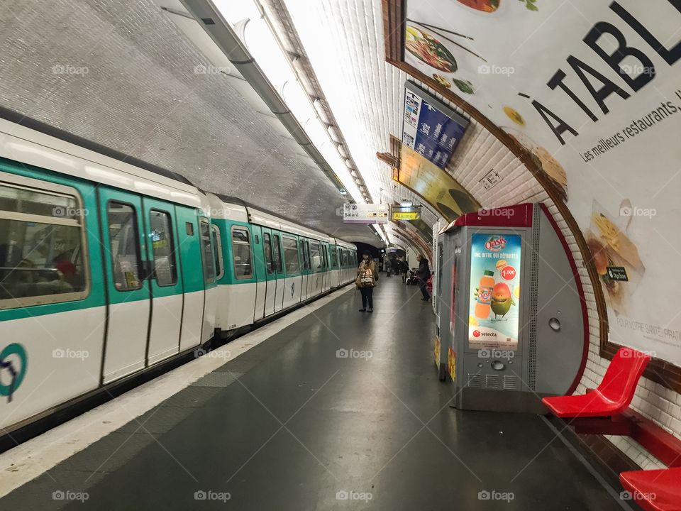 Metro in Paris France.