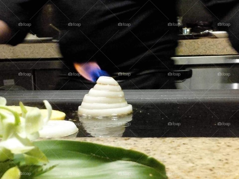 Flaming onion