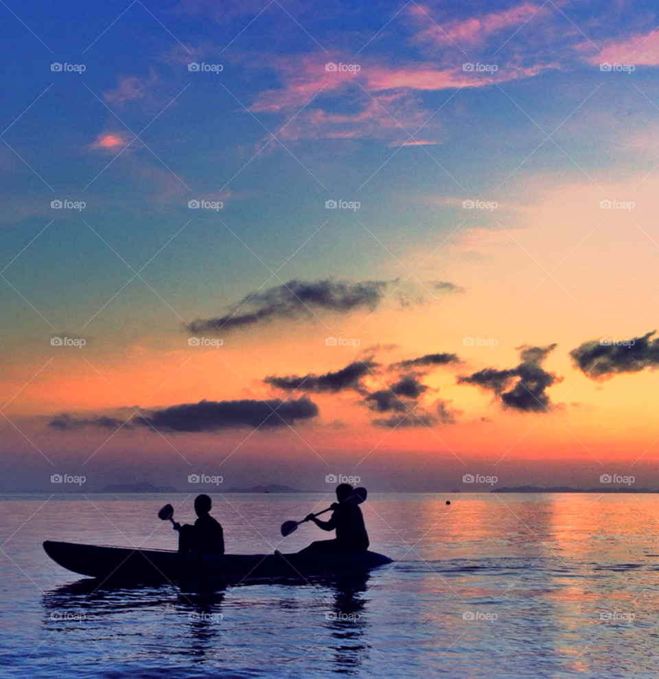 sunrise thailand fishing boating by jayanta