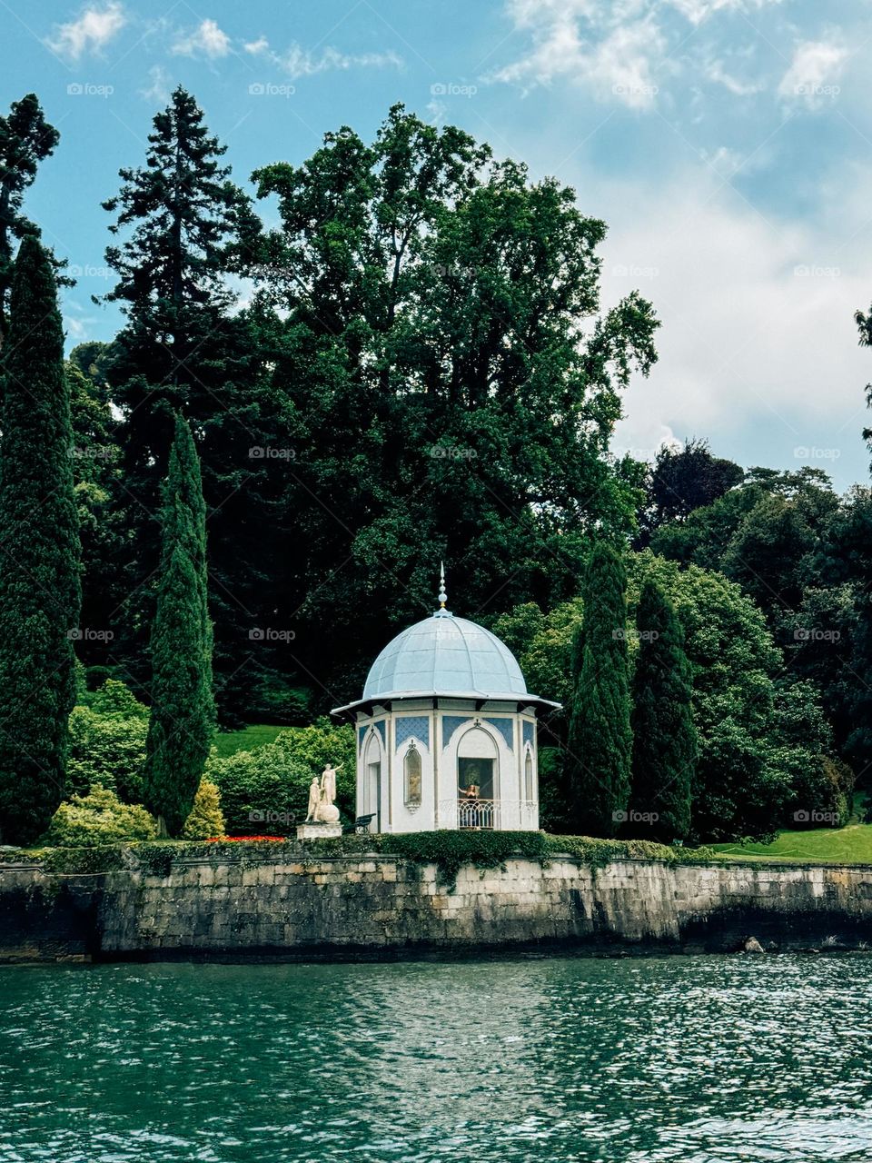 The Chapel in the beautiful gardens of Villa Melzi in Bellagio Italy 