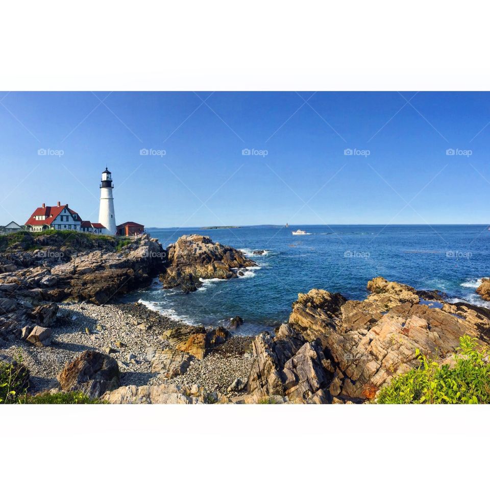 Portland Head Lighthouse. Famous lighthouse in Portland, Maine