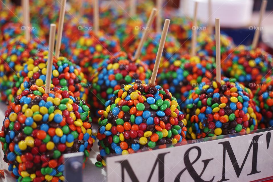 M&M covered apples