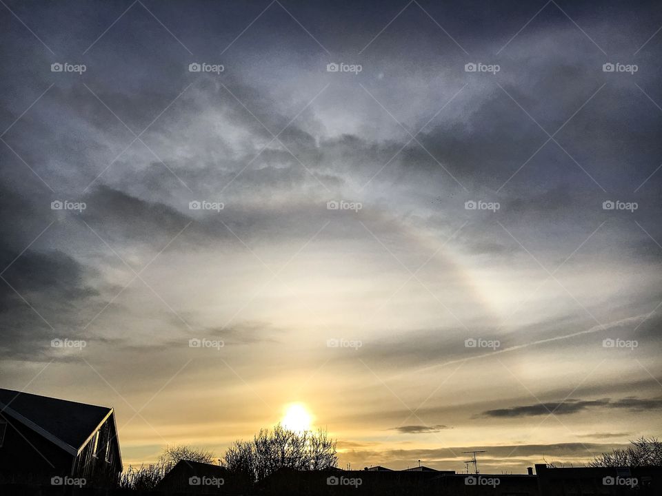 Beautiful cold sunset 