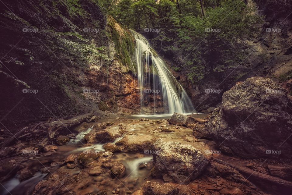 Jur-Jur waterfall on Ulu-Uzen river in Crimea