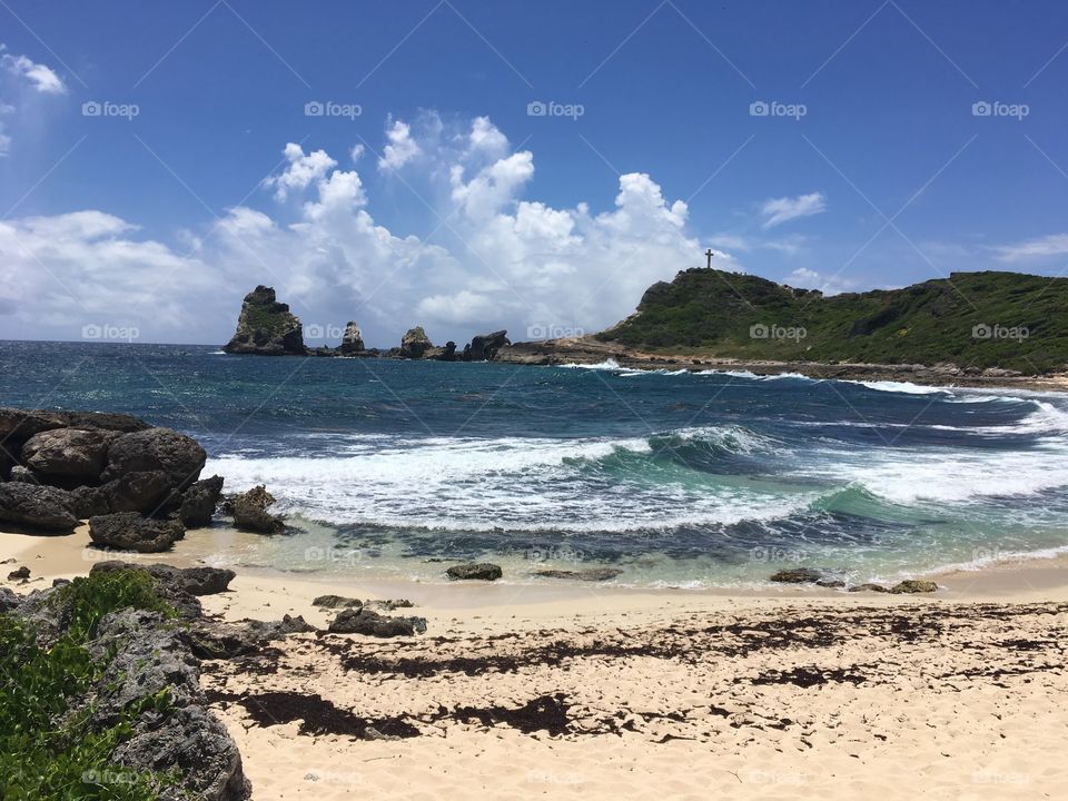 Pointe des Châteaux, Guadeloupe, Caraïbes, océan, sable, naturel 
