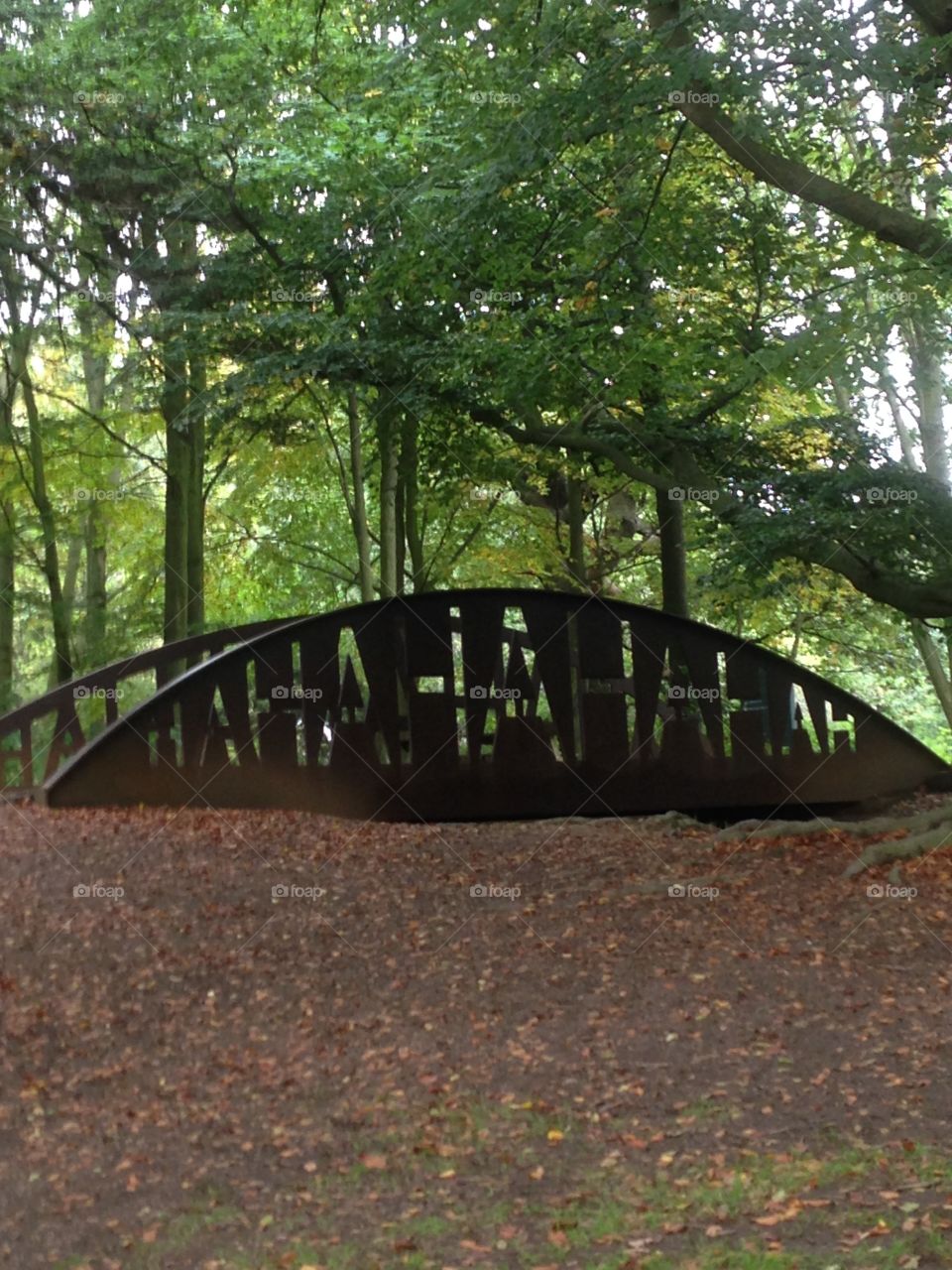 The ha ha Bridge. Ha ha bridge in the sculpture park