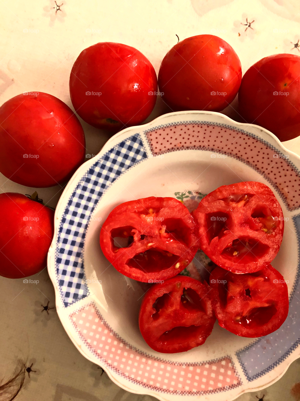 Tomatoes waiting to be cooked as a chekchouka ( a traditional dish) yummy 