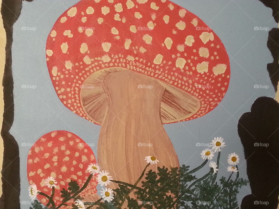 mushroom painting