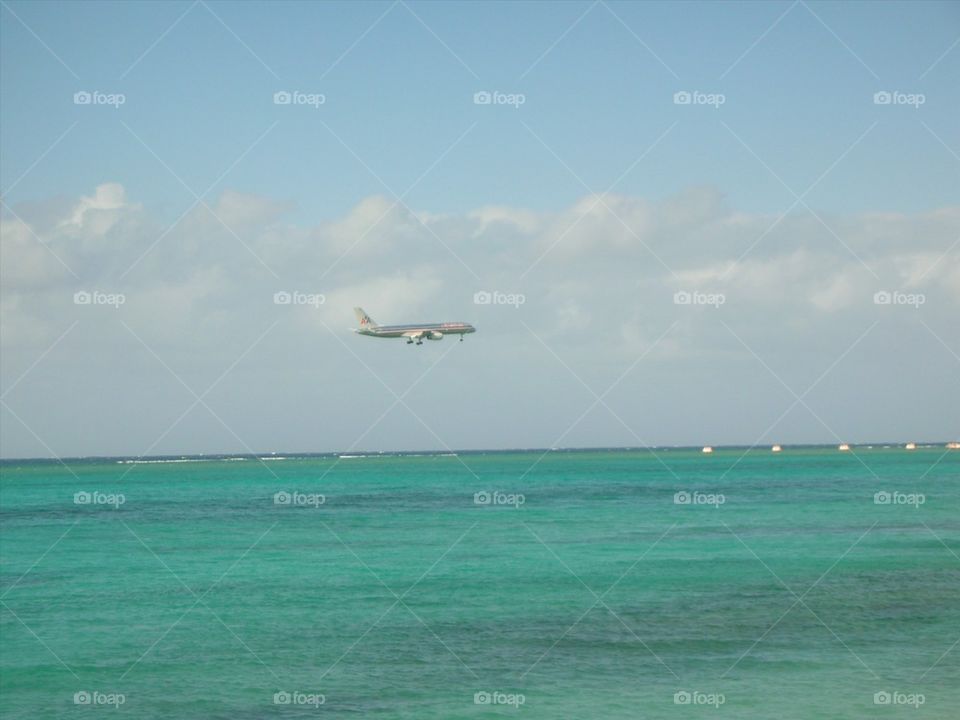 Landing Jet in Ocean