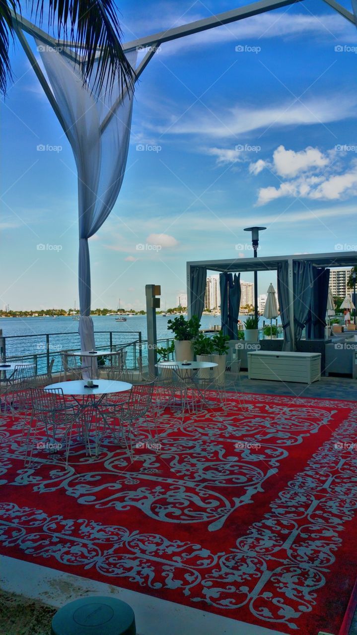 Beautiful poolside cabana Mondrian resort hotel South Beach
