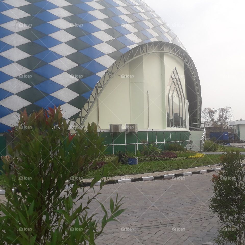 A CREATIVE BUILDING DESIGN.  Multipurpose Building of Muhammadiyah University, Semarang, Indonesia.  Photo taken on October 16, 2019.