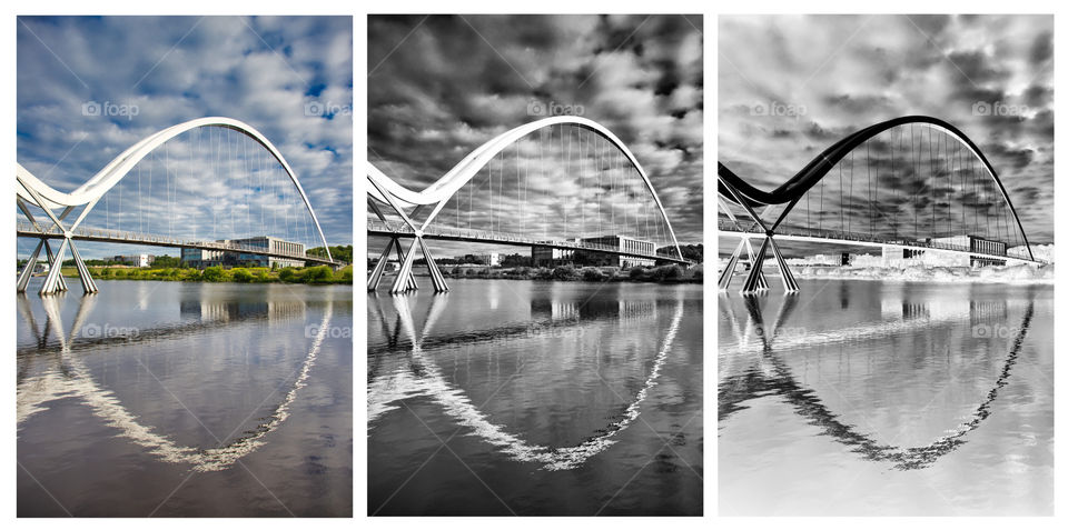 Infinity bridge Stockton on Tees triptych
