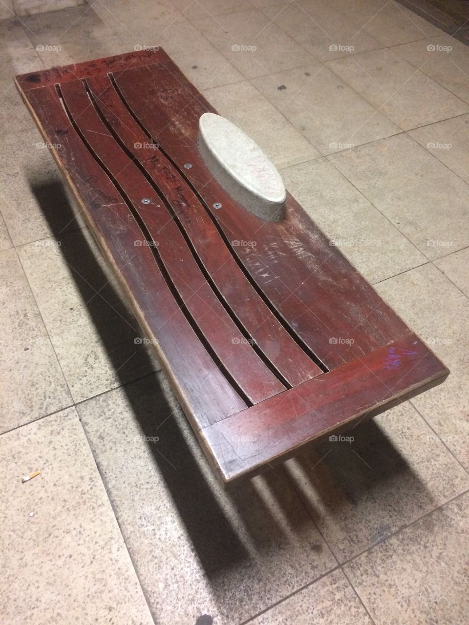 Bench for waiting at metro station, casilhas,Almada, portugal 🇵🇹 