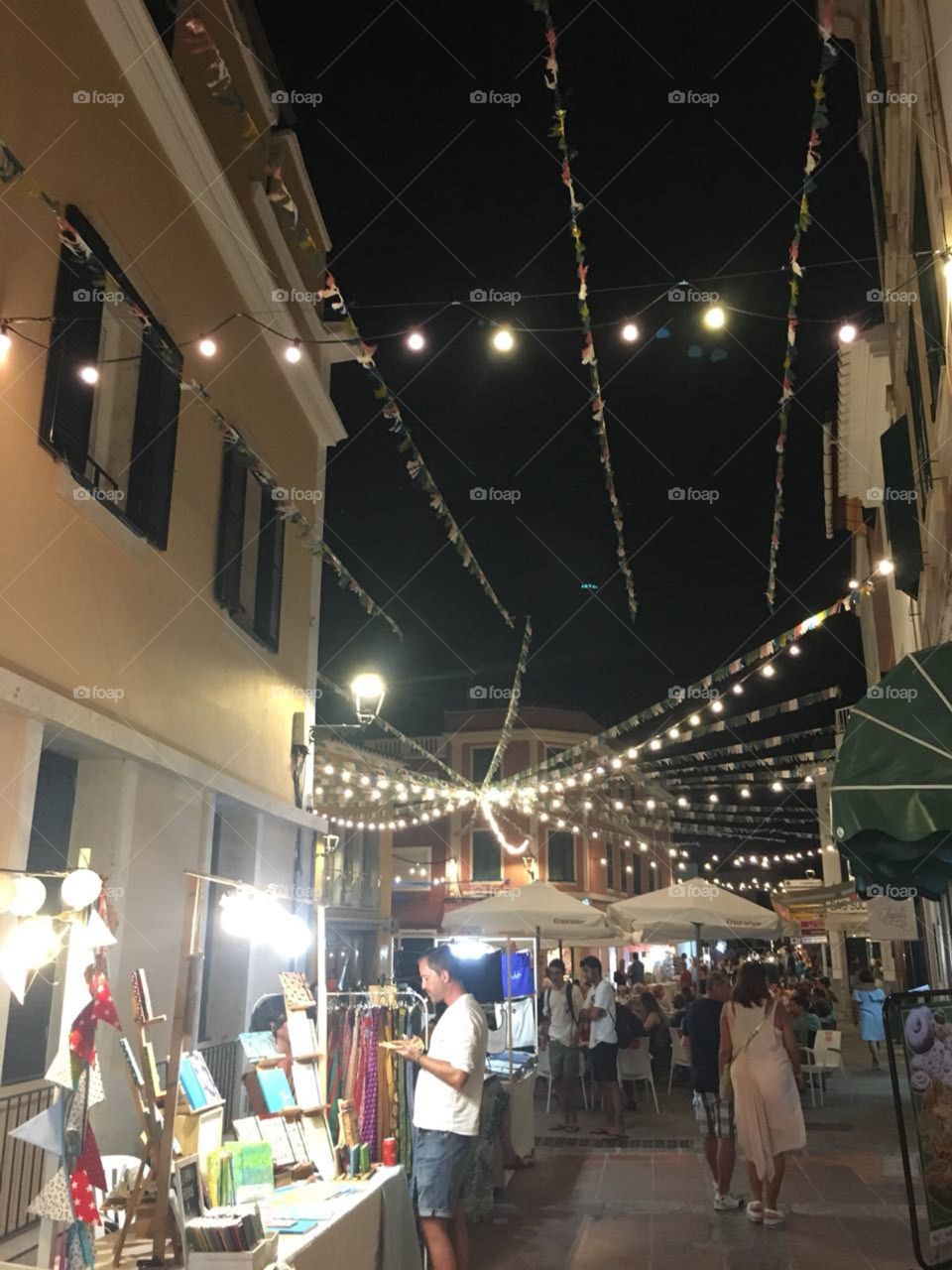 The evening markets in Menorca.