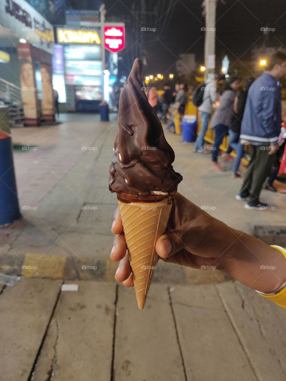 there is a fun in having ice cream on the streets that you will never get inside a closed AC restaurant...try some on the road π