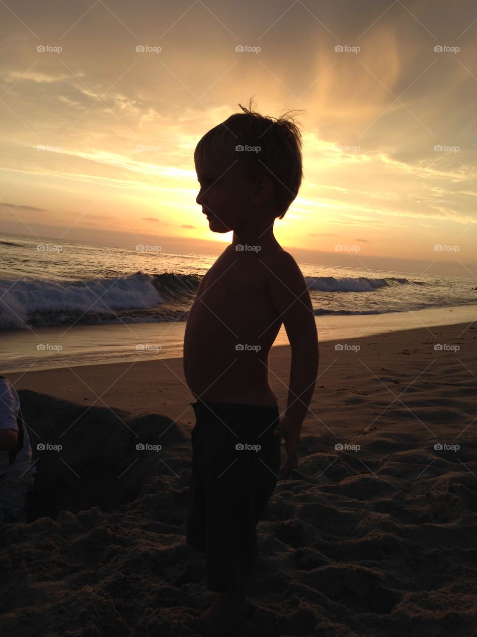Beach Baby at Sunset