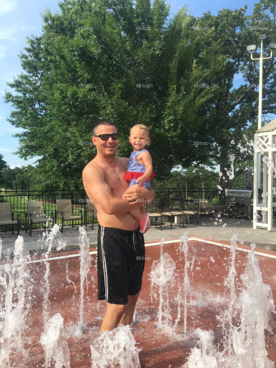 Making a splash with daddy!