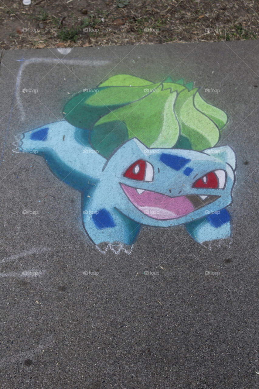 smiling chalk art