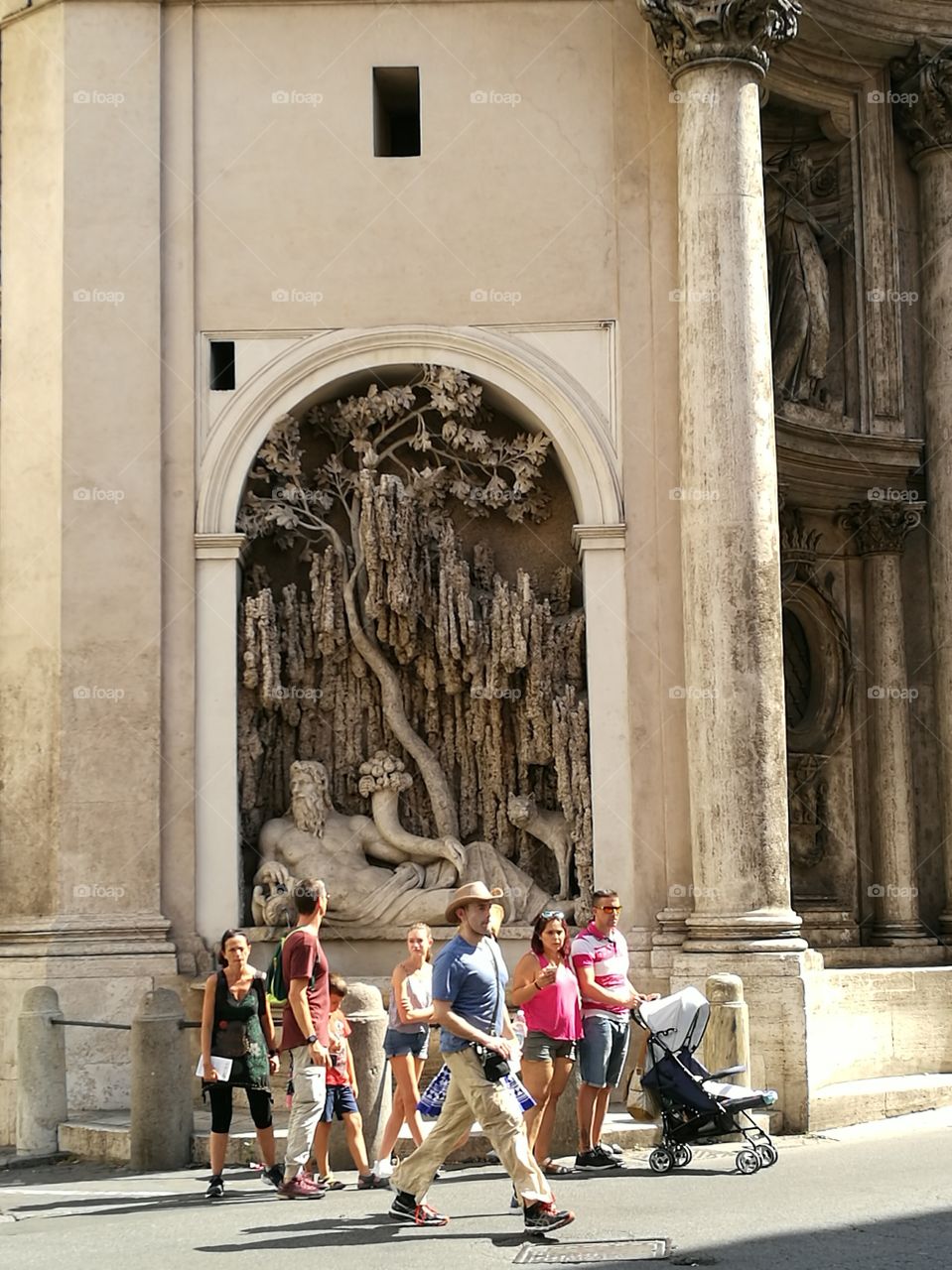 People walking in Rome
