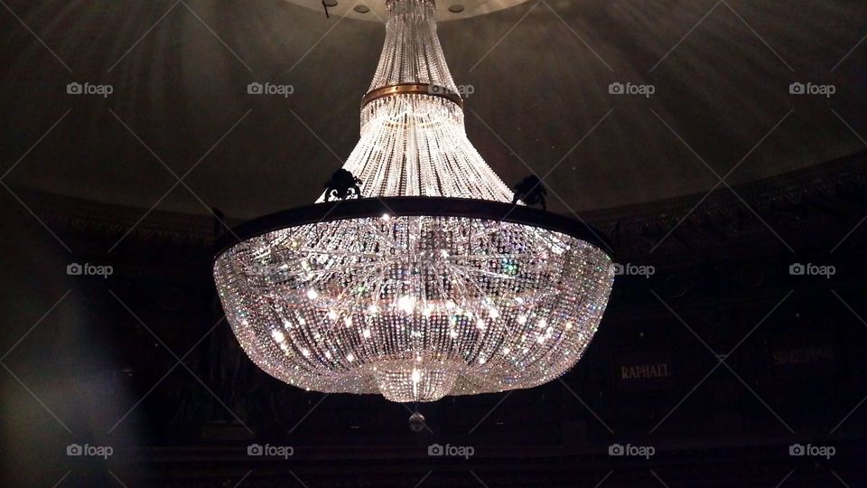 huge crystal chandelier