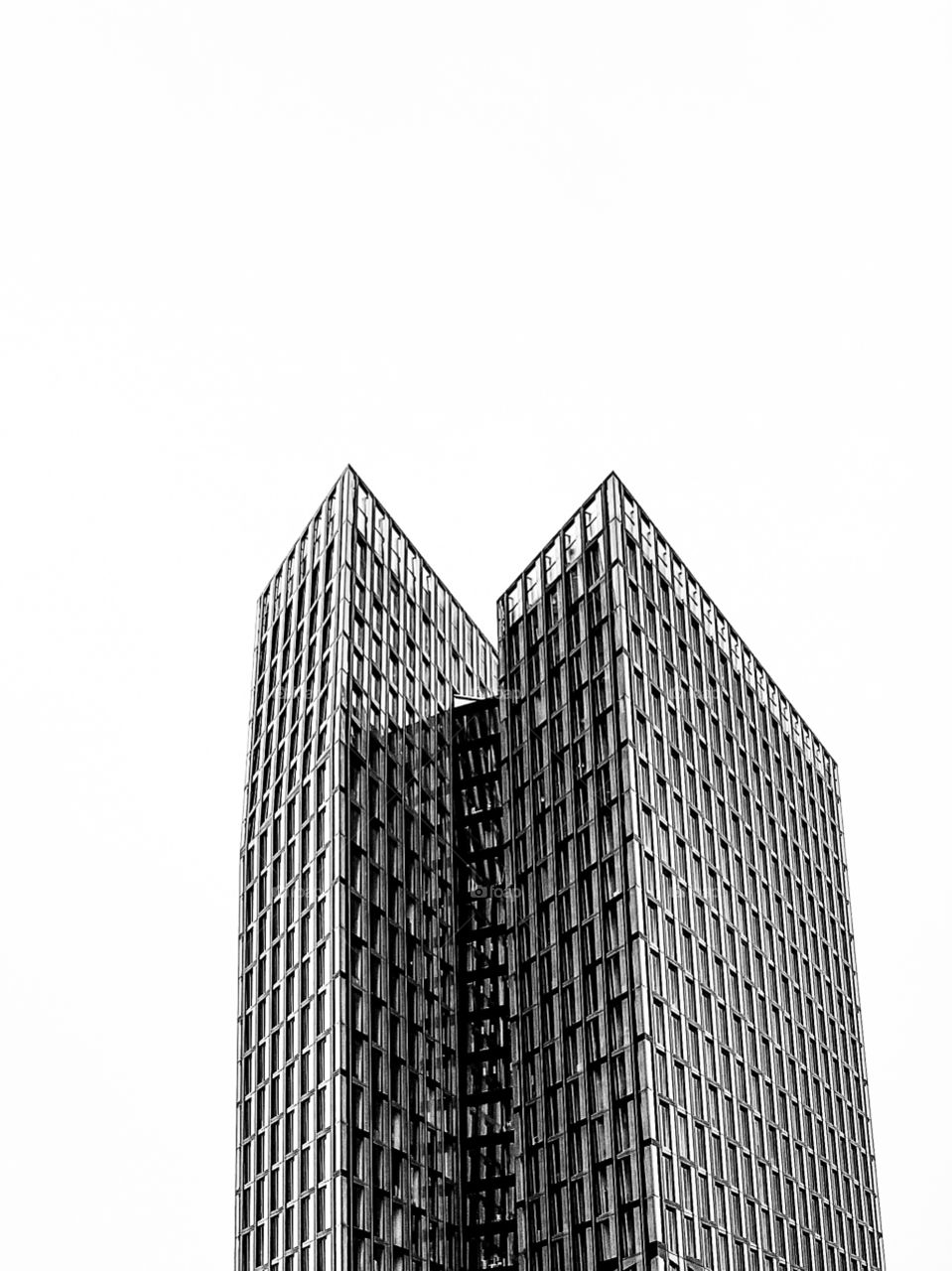 skyscraper high-key isolated