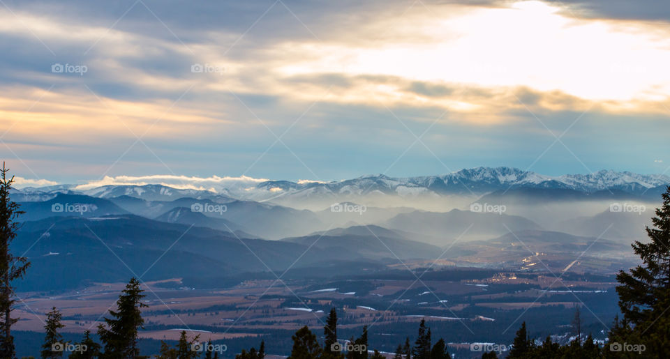 Scenic view of mountain range