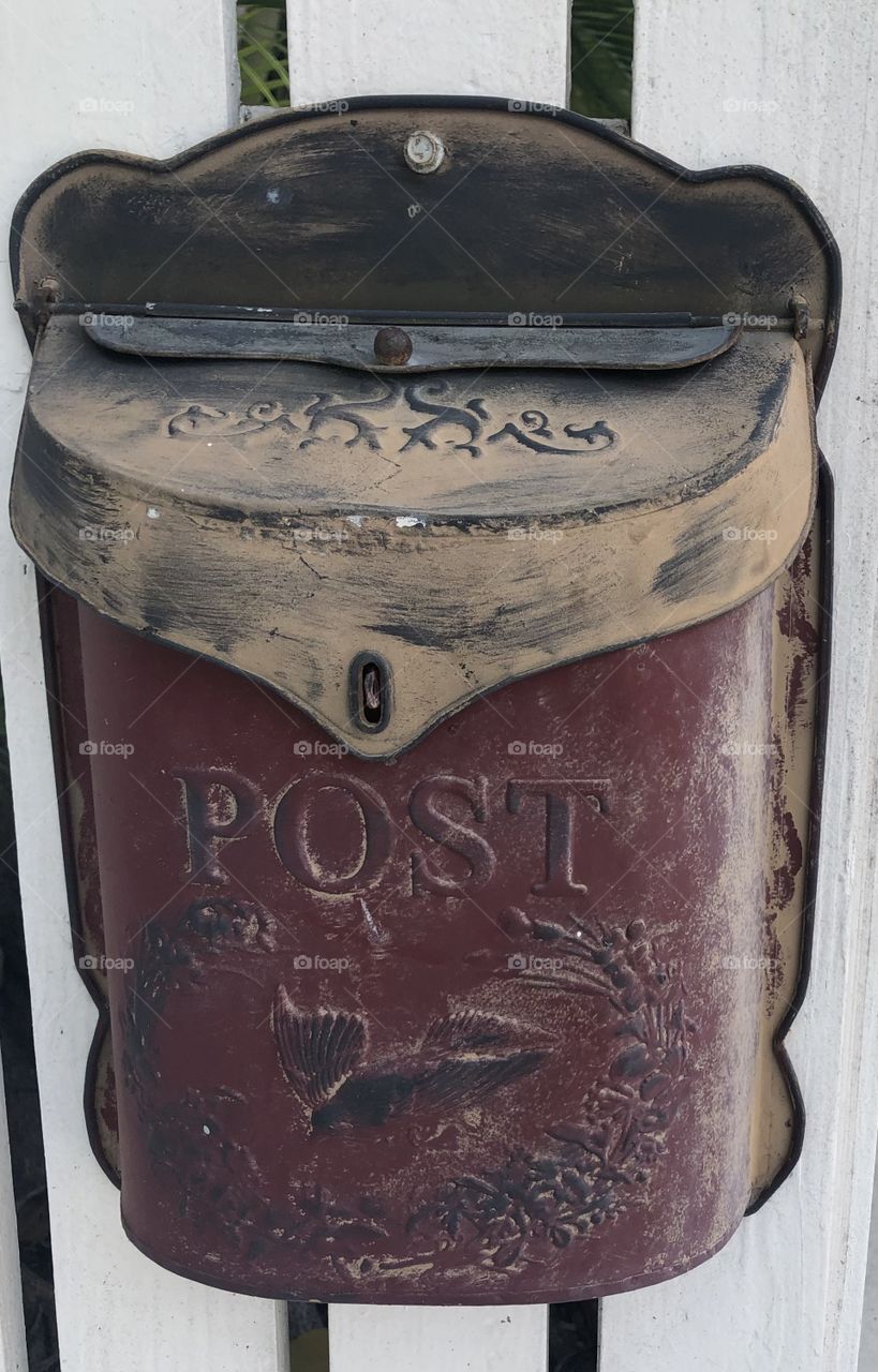 Old fashioned metal Post mail box 